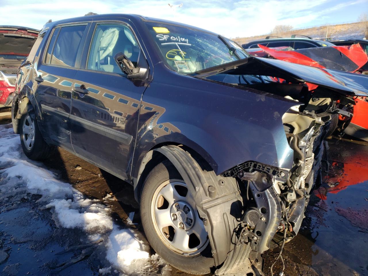HONDA PILOT LX 2012 with VIN 5FNYF4H29CB060105 - Photo from auction