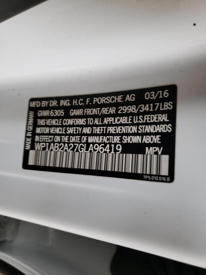 Photo 10 from auction – 2016 PORSCHE CAYENNE S with VIN WP1AB2A27GLA96419