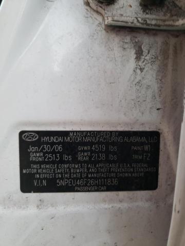 Photo 10 from auction – 2006 HYUNDAI SONATA with VIN 5NPEU46F26H111836
