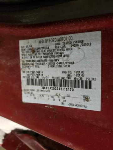Photo 10 from auction – 2004 MERCURY MONTEREY with VIN 2MRDA20234BJ18170