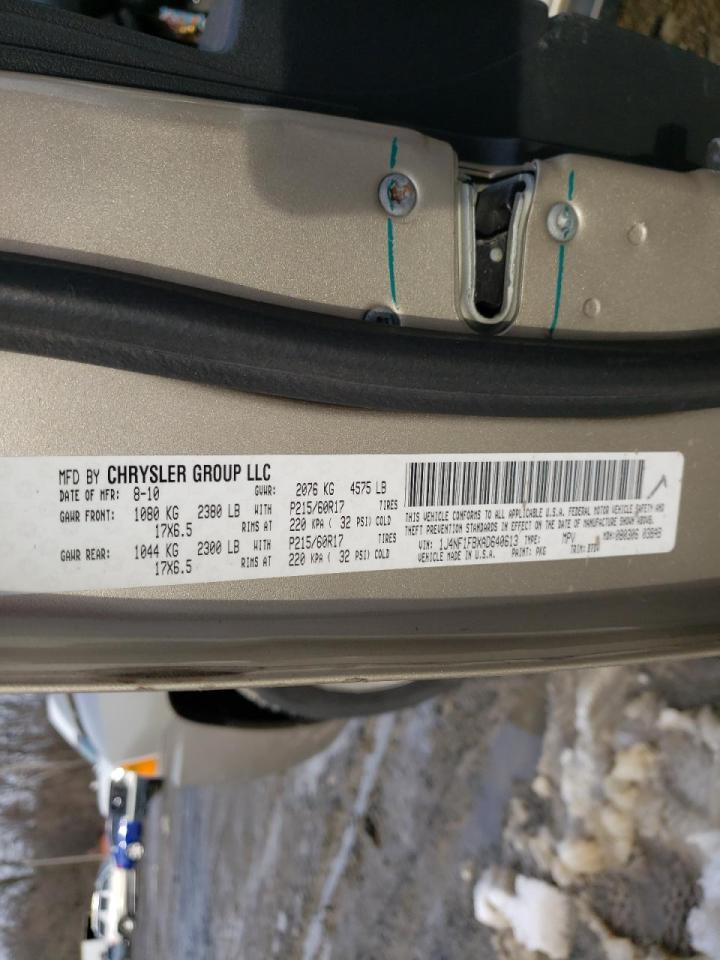Photo 10 from auction – 2010 JEEP COMPASS SP with VIN 1J4NF1FBXAD640613