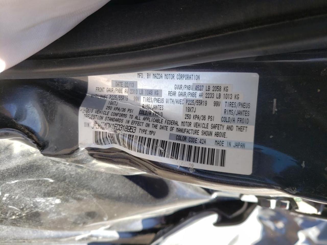Photo 10 from auction – 2014 MAZDA CX-5 GT with VIN JM3KE4DY1E0318953