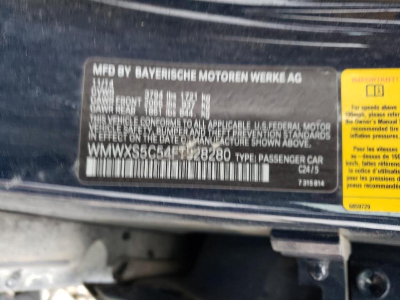 Photo 10 from auction – 2015 MINI COOPER with VIN WMWXS5C54FT828280