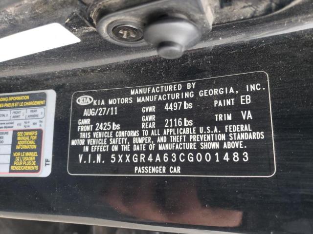 Photo 10 from auction – 2012 KIA OPTIMA SX with VIN 5XXGR4A63CG001483