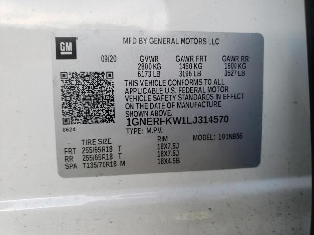 Photo 10 from auction – 2020 CHEVROLET TRAVERSE L with VIN 1GNERFKW1LJ314570