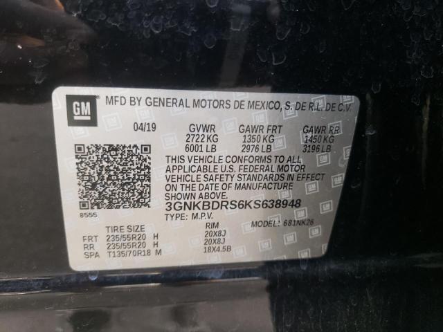Photo 10 from auction – 2019 CHEVROLET BLAZER 3LT with VIN 3GNKBDRS6KS638948