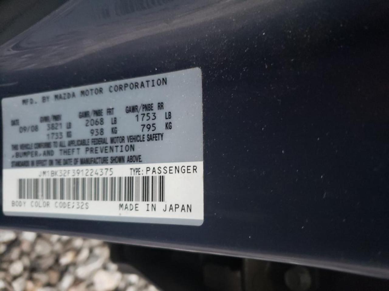 Photo 10 from auction – 2009 MAZDA 3 I with VIN JM1BK32F391224375