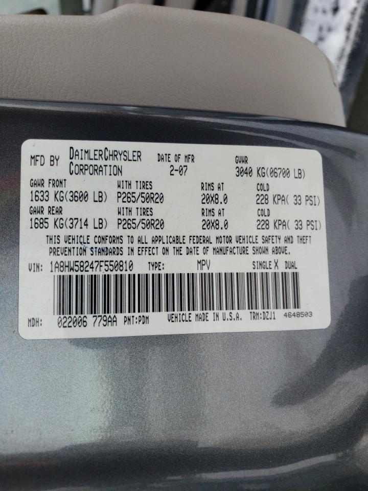 Photo 10 from auction – 2007 CHRYSLER ASPEN LIMI with VIN 1A8HW58247F550810