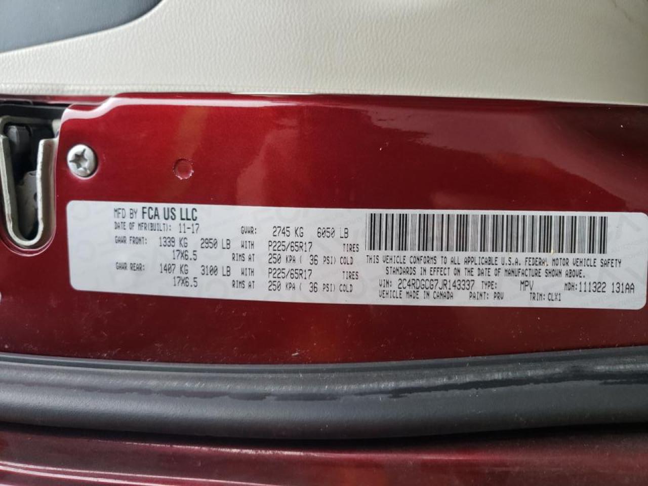 Photo 10 from auction – 2018 DODGE UK with VIN 2C4RDGCG7JR143337