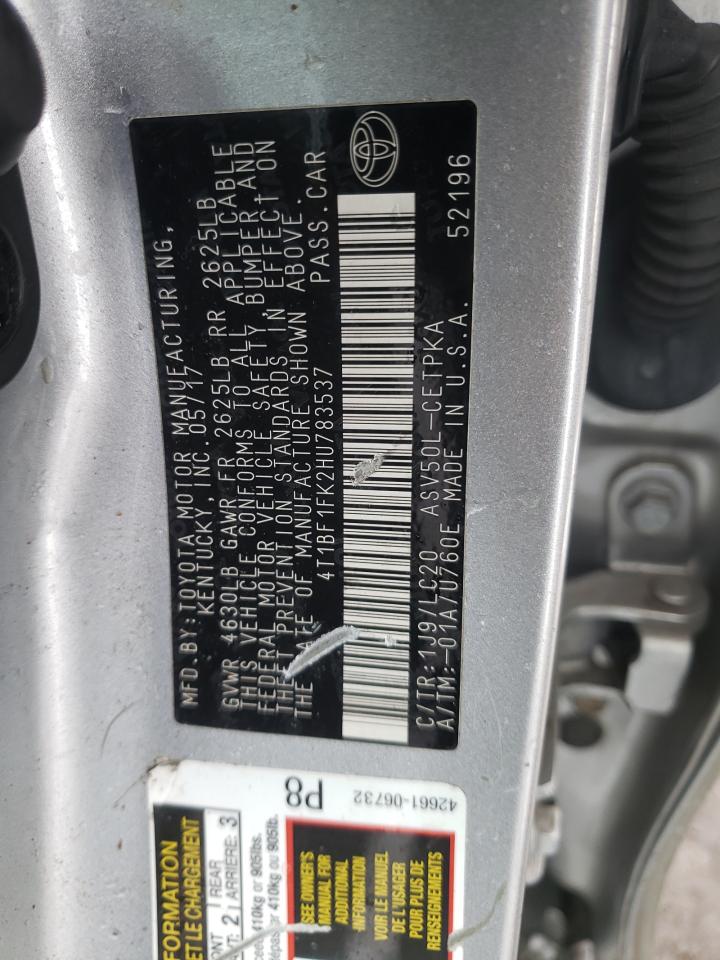 Photo 10 from auction – 2017 TOYOTA CAMRY LE with VIN 4T1BF1FK2HU783537