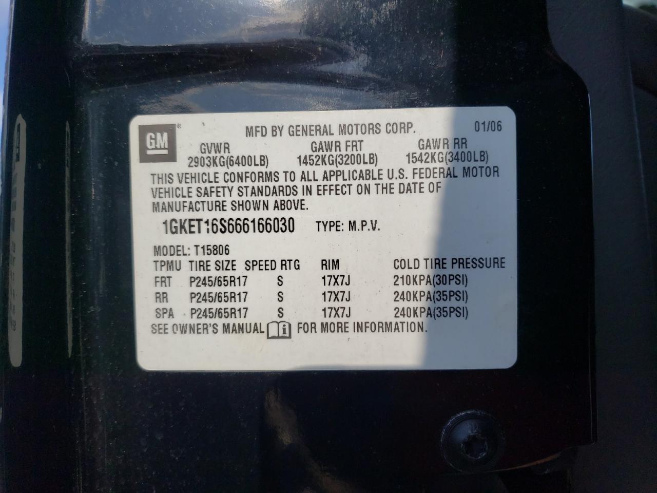 Photo 10 from auction – 2006 GMC ENVOY XL with VIN 1GKET16S666166030
