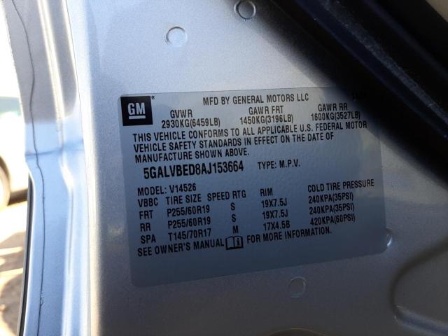 Photo 10 from auction – 2010 BUICK ENCLAVE CX with VIN 5GALVBED8AJ153664