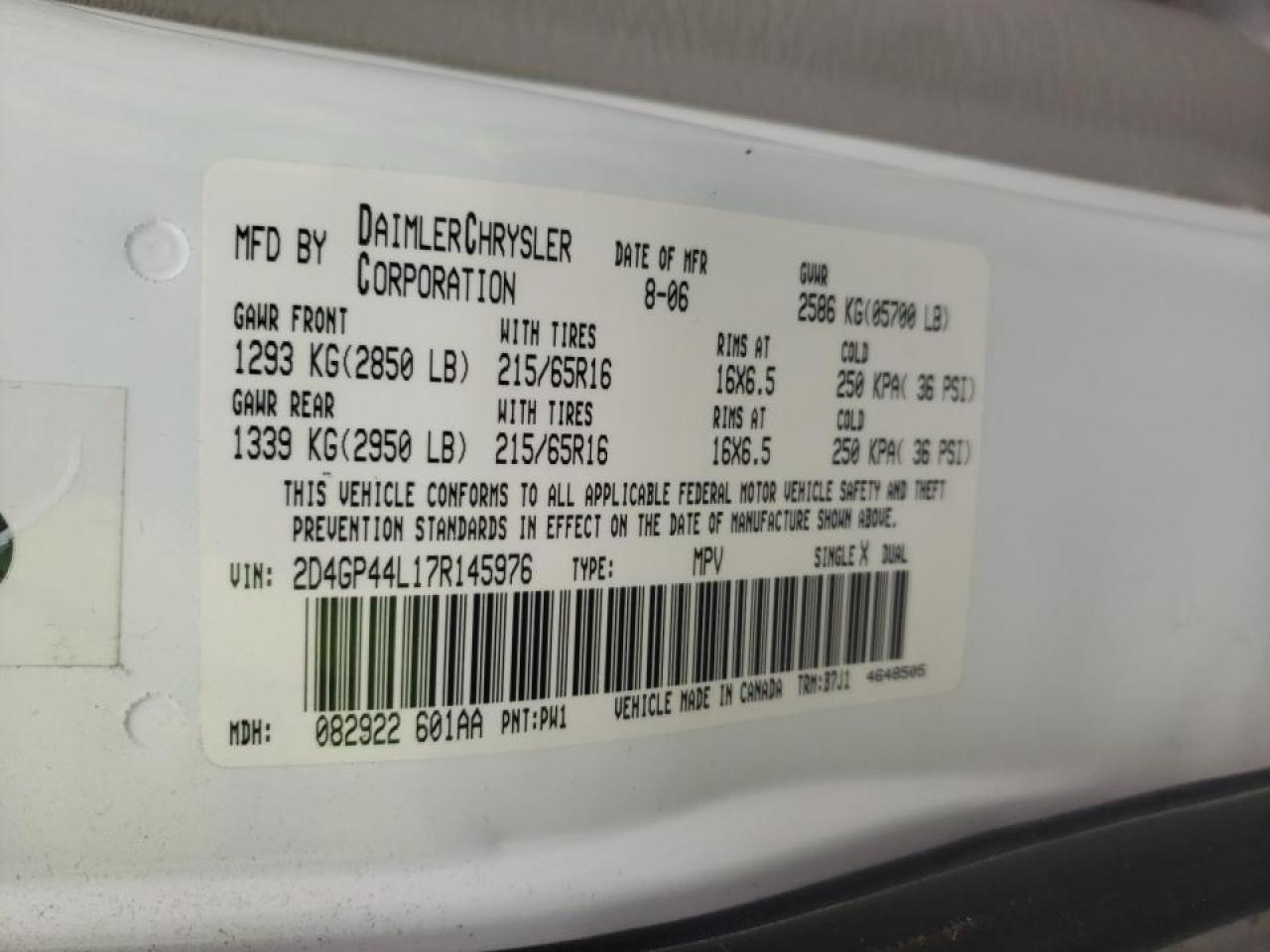 Photo 10 from auction – 2007 DODGE GRAND CARA with VIN 2D4GP44L17R145976