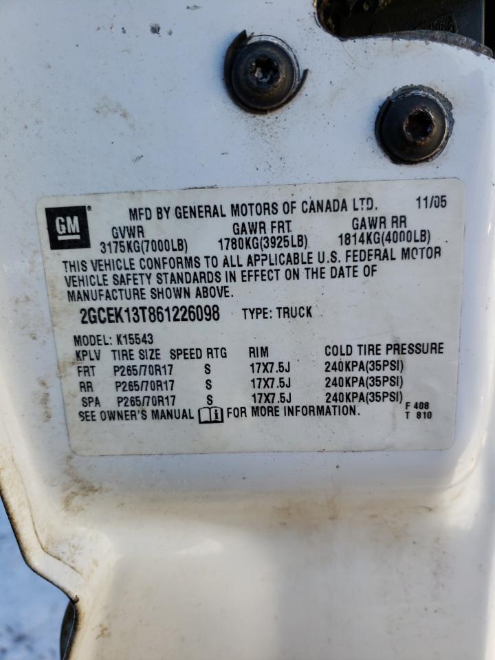 Photo 10 from auction – 2006 CHEVROLET SILVERADO with VIN 2GCEK13T861226098