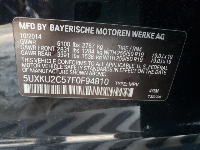 Photo 10 from auction – 2015 BMW X6 XDRIVE3 with VIN 5UXKU2C57F0F94810