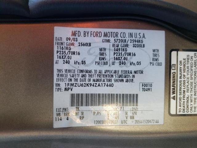 Photo 10 from auction – 2004 FORD EXPLORER X with VIN 1FMZU62K94ZA17440