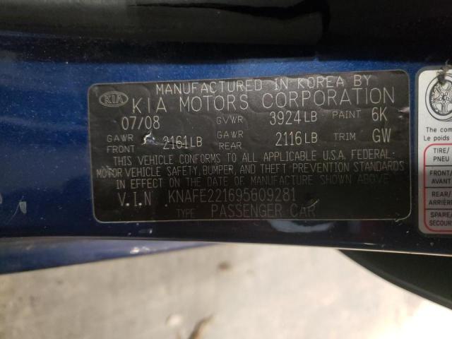 صورة رقم 10 من المزاد - 2009 KIA SPECTRA EX مع VIN KNAFE221695609281