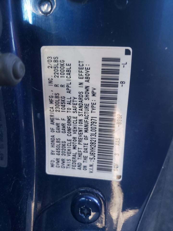Photo 10 from auction – 2003 HONDA ELEMENT DX with VIN 5J6YH28213L007971