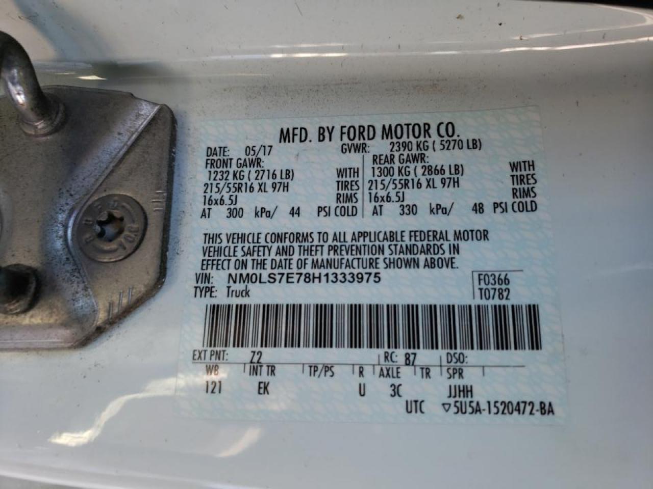 Photo 10 from auction – 2017 FORD TRANSIT CO with VIN NM0LS7E78H1333975