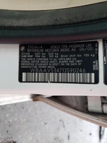 Photo 10 from auction – 2001 BMW 330 I with VIN WBAAV53471JS90246