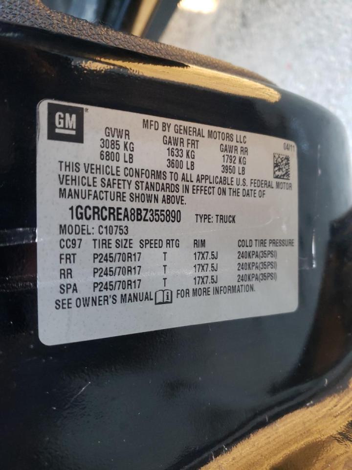 Photo 10 from auction – 2011 CHEVROLET SILVERADO with VIN 1GCRCREA8BZ355890