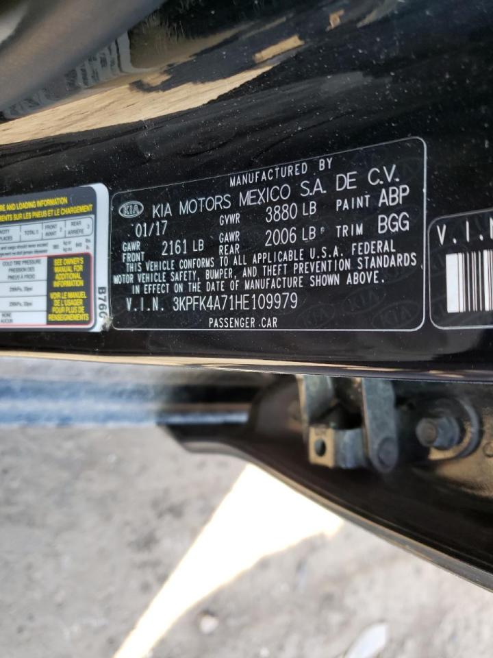 Photo 10 from auction – 2017 KIA FORTE LX with VIN 3KPFK4A71HE109979