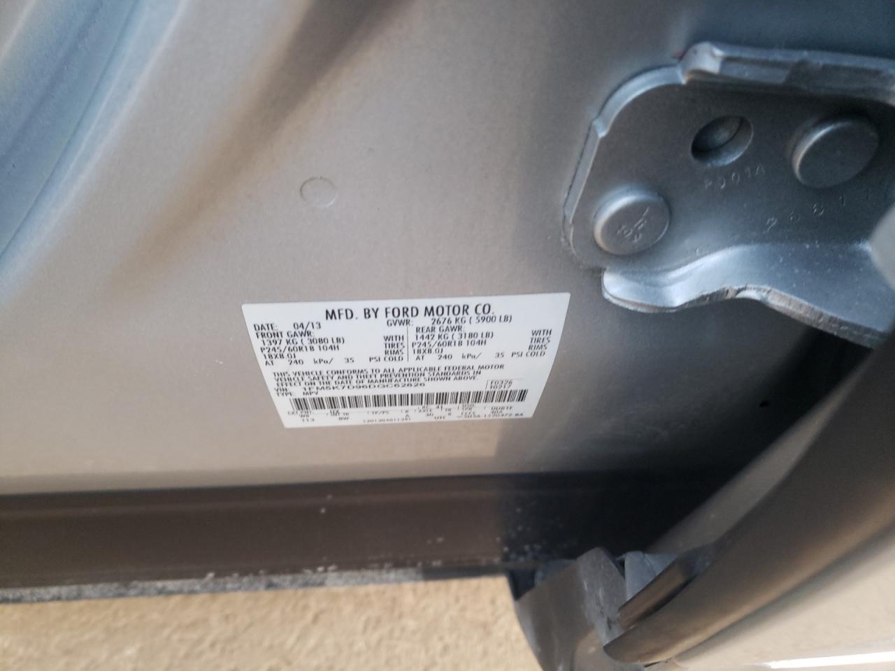 Photo 10 from auction – 2013 FORD EXPLORER X with VIN 1FM5K7D96DGC62826