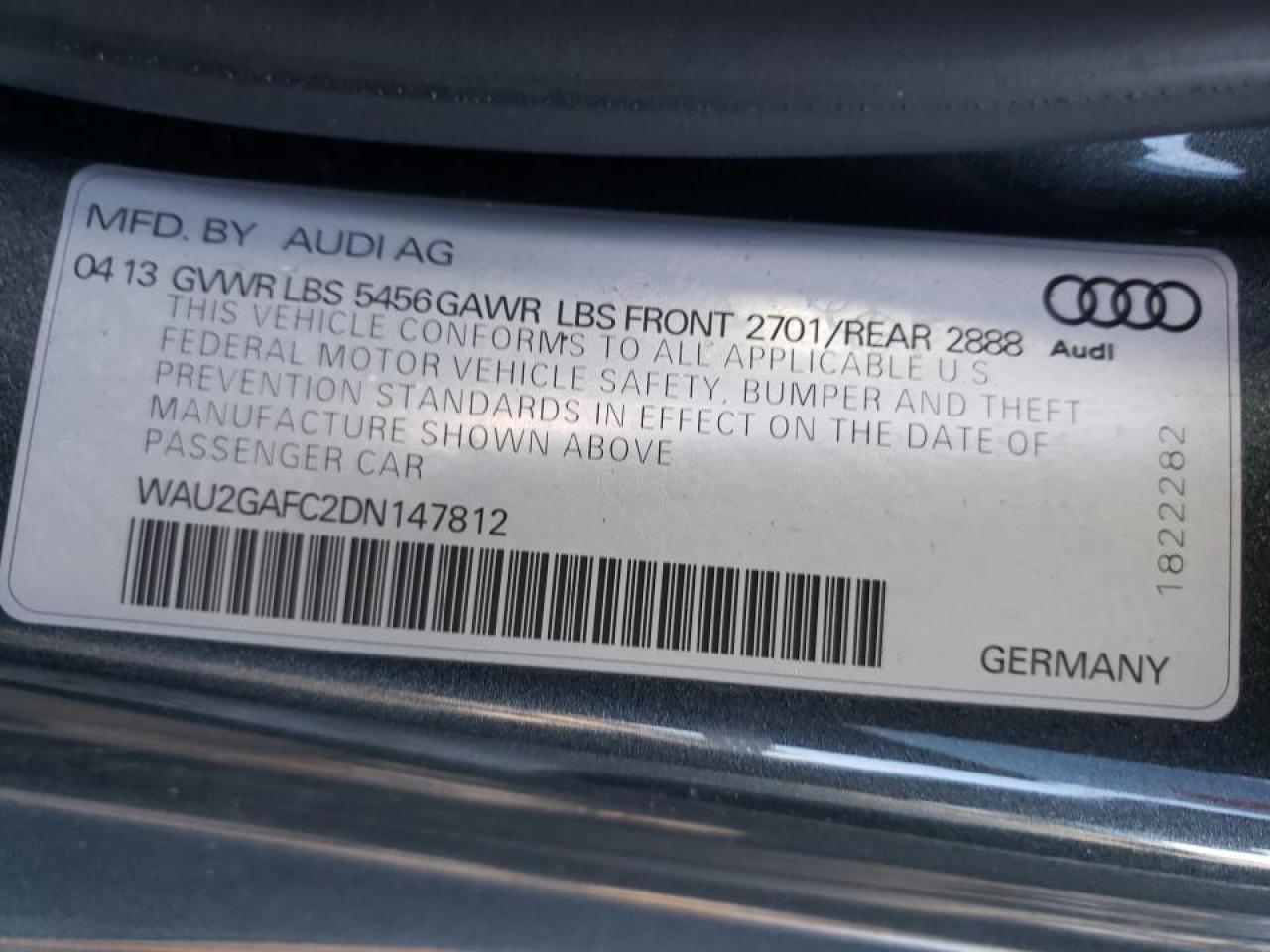 Photo 10 from auction – 2013 AUDI A7 PRESTIG with VIN WAU2GAFC2DN147812