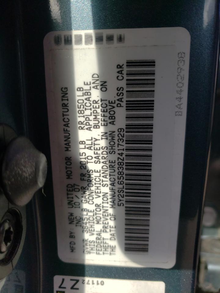 Photo 10 from auction – 2008 PONTIAC VIBE with VIN 5Y2SL65838Z417329