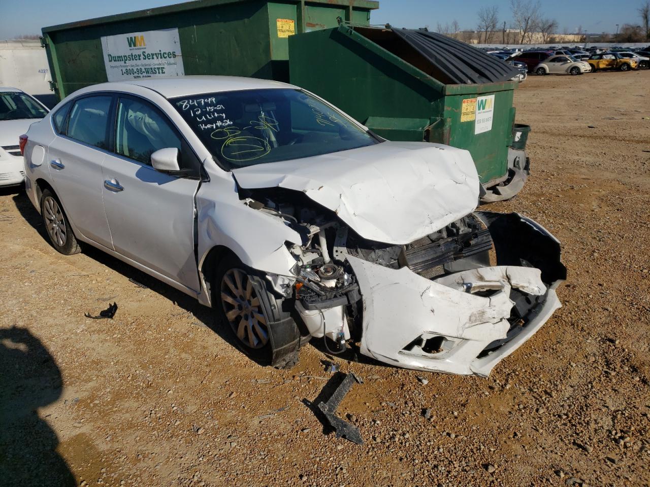 NISSAN SENTRA S 2017 with VIN 3N1AB7AP9HL656511 - Photo from auction