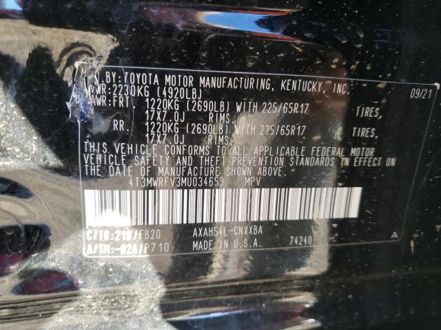 Photo 10 from auction – 2021 TOYOTA RAV4 LE with VIN 4T3MWRFV3MU034653
