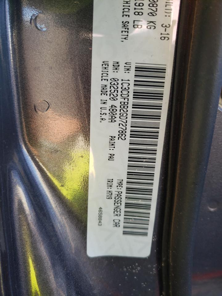 Photo 10 from auction – 2016 DODGE DART SXT with VIN 1C3CDFBB2GD727862