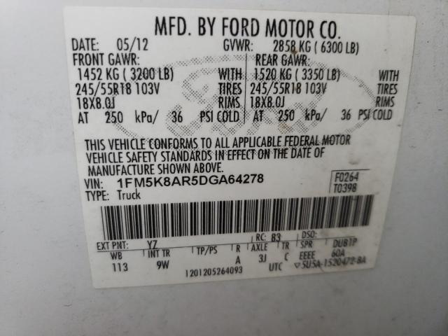 Photo 10 from auction – 2013 FORD EXPLORER P with VIN 1FM5K8AR5DGA64278