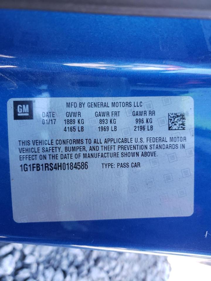 Photo 10 from auction – 2017 CHEVROLET CAMARO LT with VIN 1G1FB1RS4H0184586