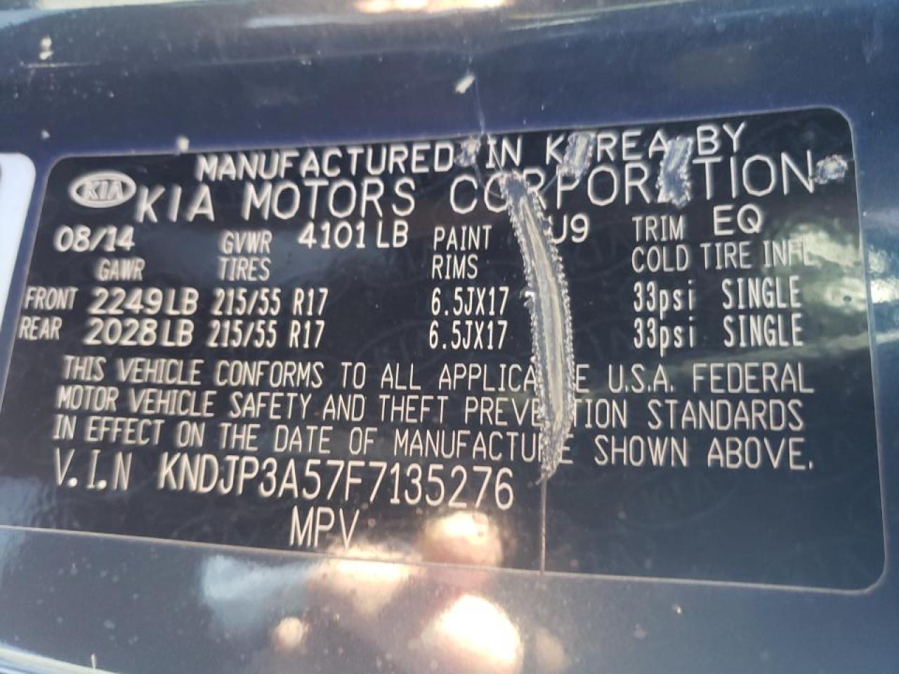 Photo 10 from auction – 2015 KIA SOUL + with VIN KNDJP3A57F7135276