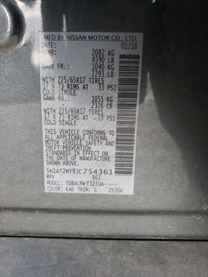 Photo 10 from auction – 2018 NISSAN ROGUE S with VIN 5N1AT2MT9JC754361