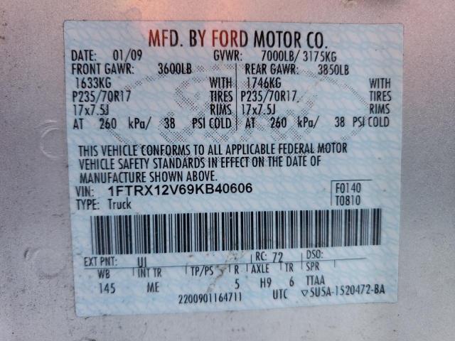 FORD F150 SUPER 2009 with VIN 1FTRX12V69KB40606 - Photo from auction