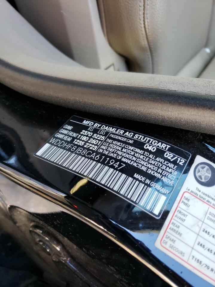 Photo 10 from auction – 2012 MERCEDES-BENZ E 350 4MAT with VIN WDDHF8JB8CA611947