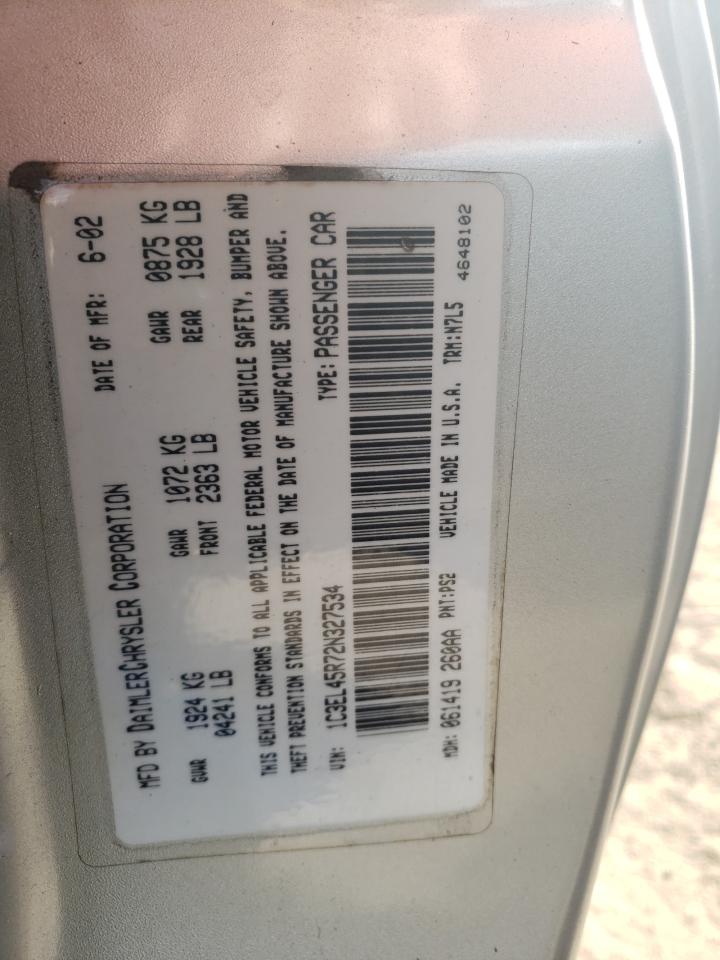 Photo 10 from auction – 2002 CHRYSLER SEBRING LX with VIN 1C3EL45R72N327534