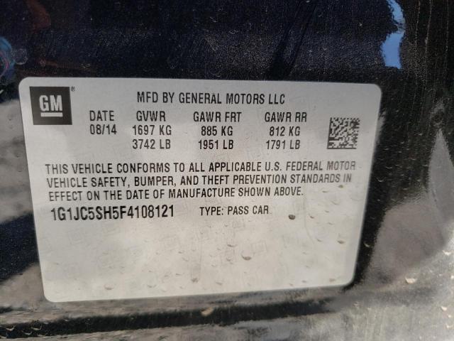 Photo 10 from auction – 2015 CHEVROLET SONIC LT with VIN 1G1JC5SH5F4108121