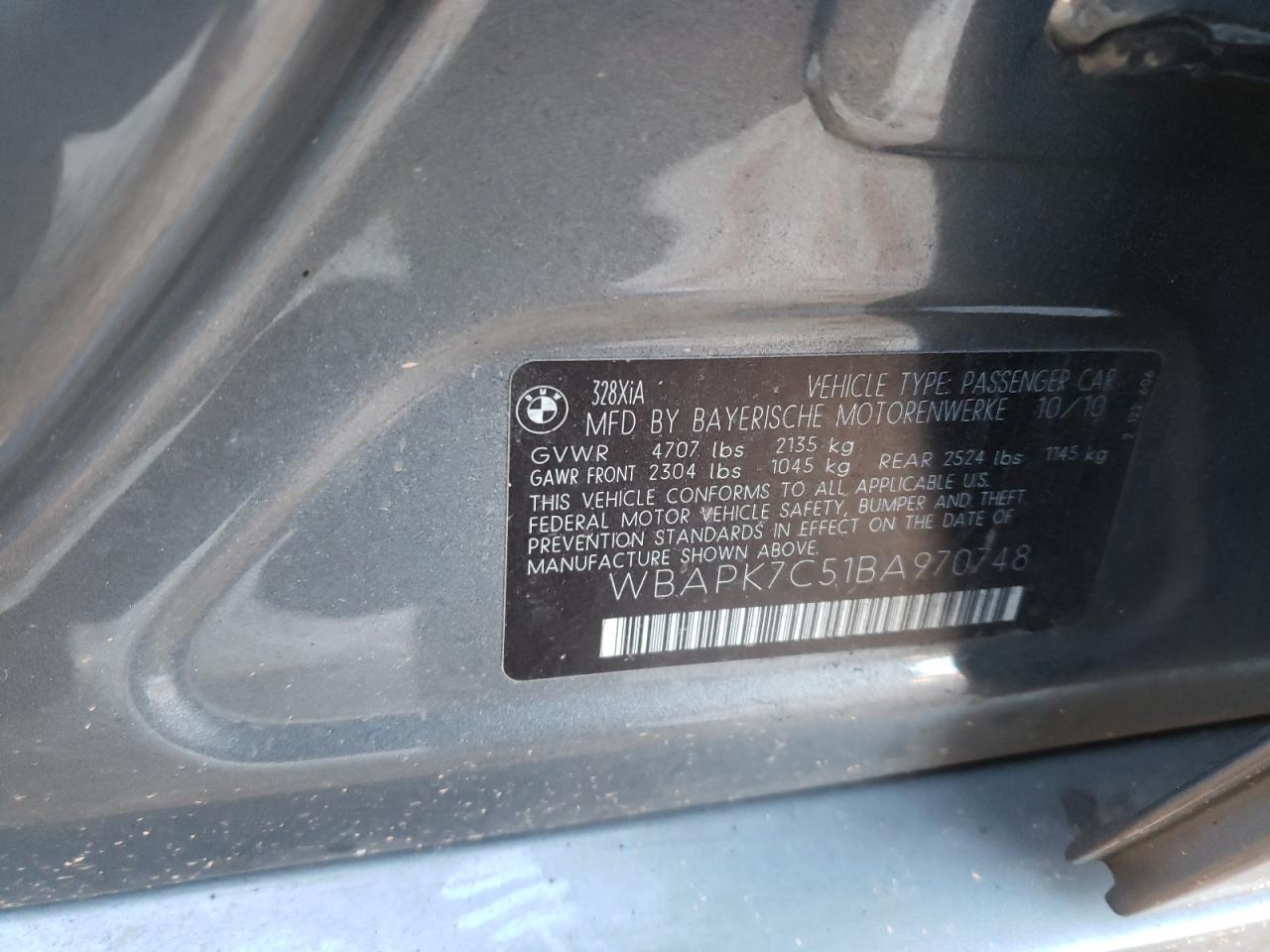 صورة رقم 10 من المزاد - 2011 BMW 328 XI مع VIN WBAPK7C51BA970748