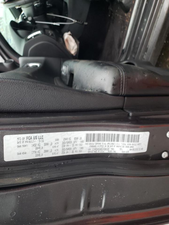 Photo 10 from auction – 2016 DODGE DURANGO LI with VIN 1C4RDHDG0GC430122