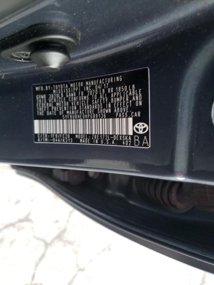 Photo 10 from auction – 2017 TOYOTA COROLLA L with VIN 5YFBURHE0HP689136