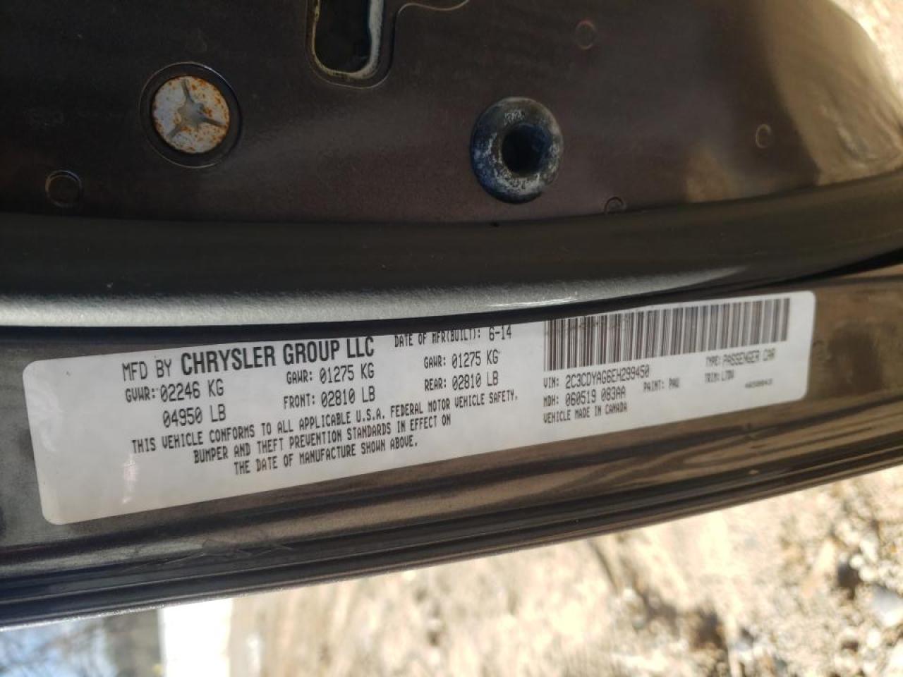 Photo 10 from auction – 2014 DODGE CHALLENGER with VIN 2C3CDYAG6EH299450