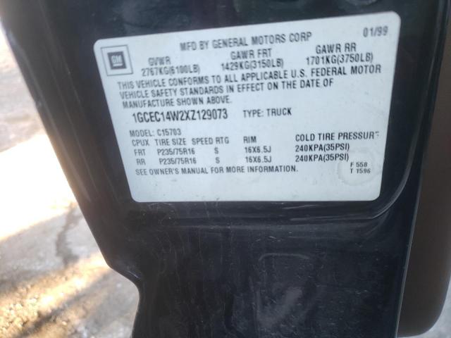 Photo 10 from auction – 1999 CHEVROLET SILVERADO with VIN 1GCEC14W2XZ129073