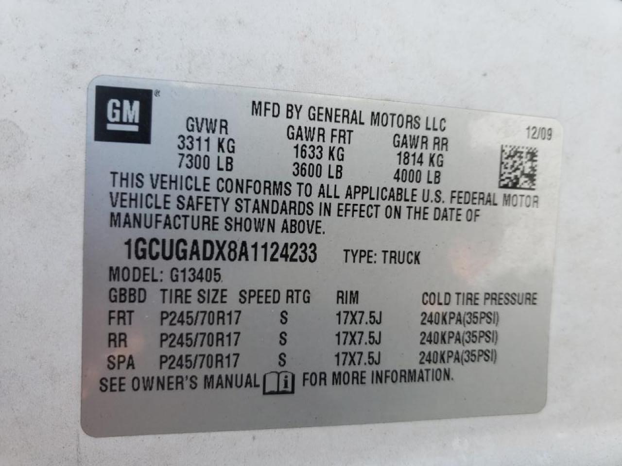 Photo 10 from auction – 2010 CHEVROLET EXPRESS G1 with VIN 1GCUGADX8A1124233