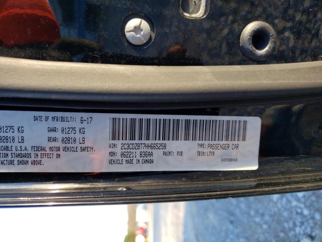 Photo 10 from auction – 2017 DODGE CHALLENGER with VIN 2C3CDZBT7HH665258