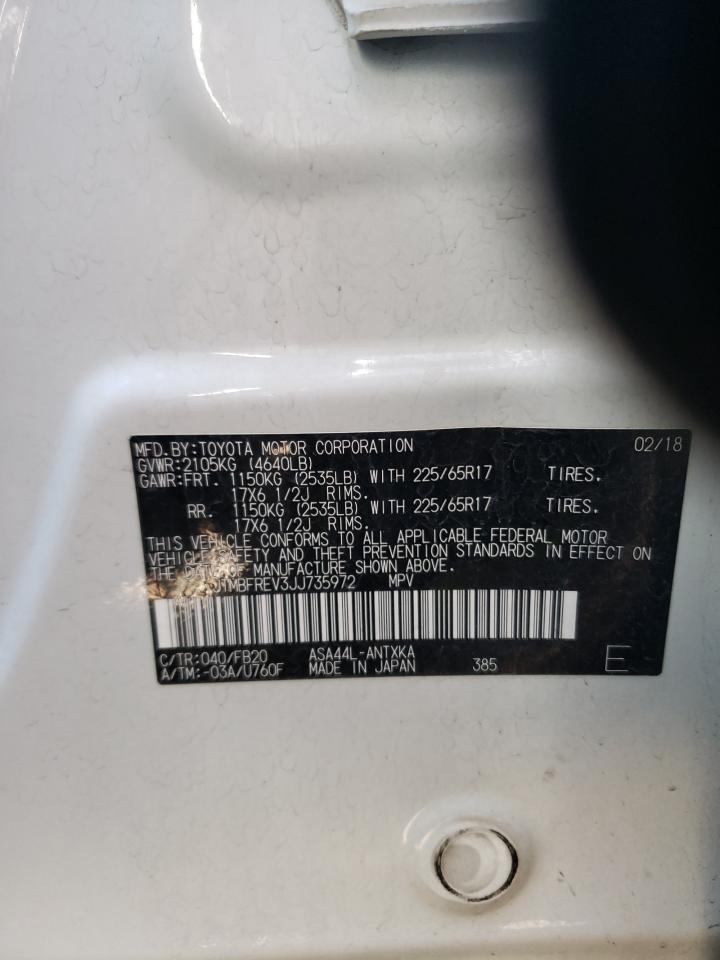 Photo 10 from auction – 2018 TOYOTA RAV4 LE with VIN JTMBFREV3JJ735972
