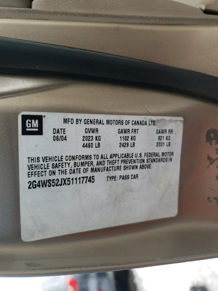 Photo 10 from auction – 2005 BUICK CENTURY CU with VIN 2G4WS52JX51117745