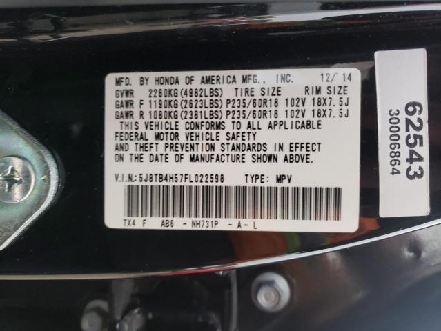 Photo 10 from auction – 2015 ACURA RDX TECHNO with VIN 5J8TB4H57FL022598